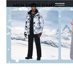 Men's Waterproof Ski Jacket Warm Winter Hooded Snow Jacket - XL